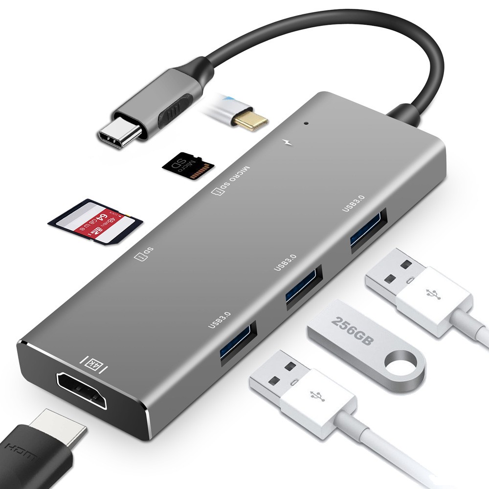 Robotsky USB Type C Hub USB 3.0 + HDMI + TF/SD Card Reader