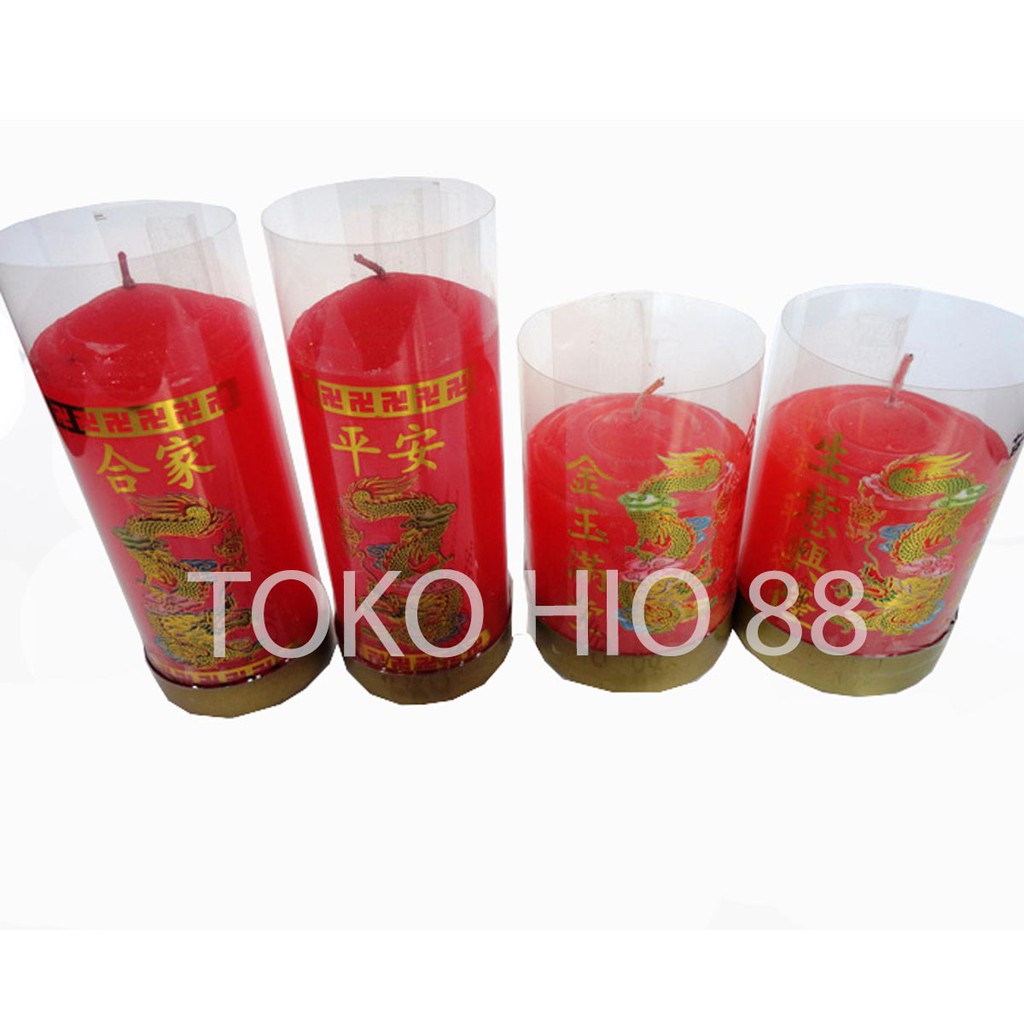 Lilin Merah sembahyang Setengah (1/2) Kati sepasang kualitas bagus buatan taiwan Candle Mati Lampu