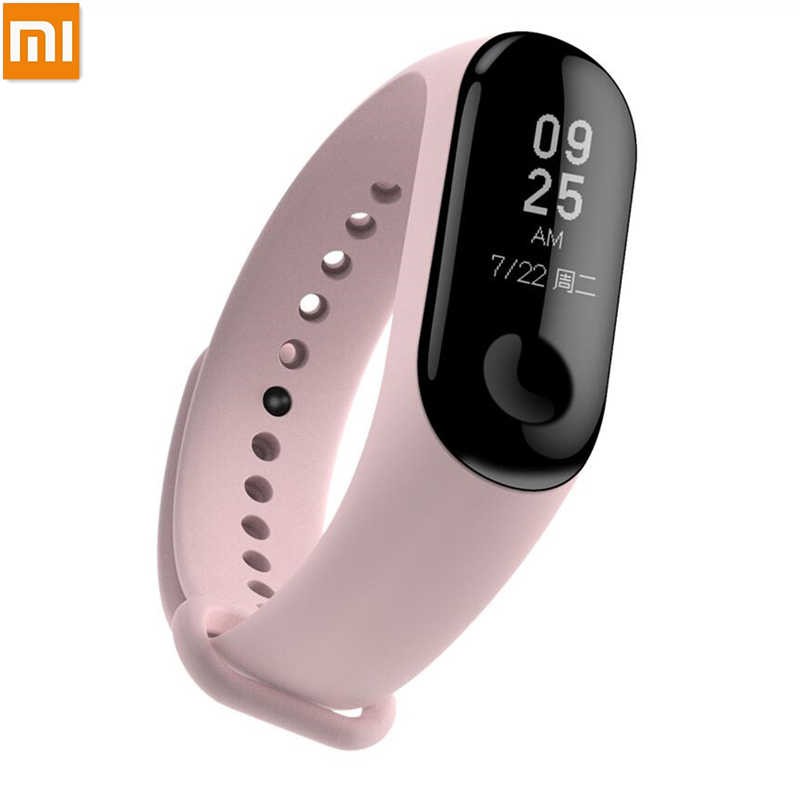 Tali Jam Sports Silicone Wristband Strap for Xiaomi Mi Band 3/4 - Soft Pink