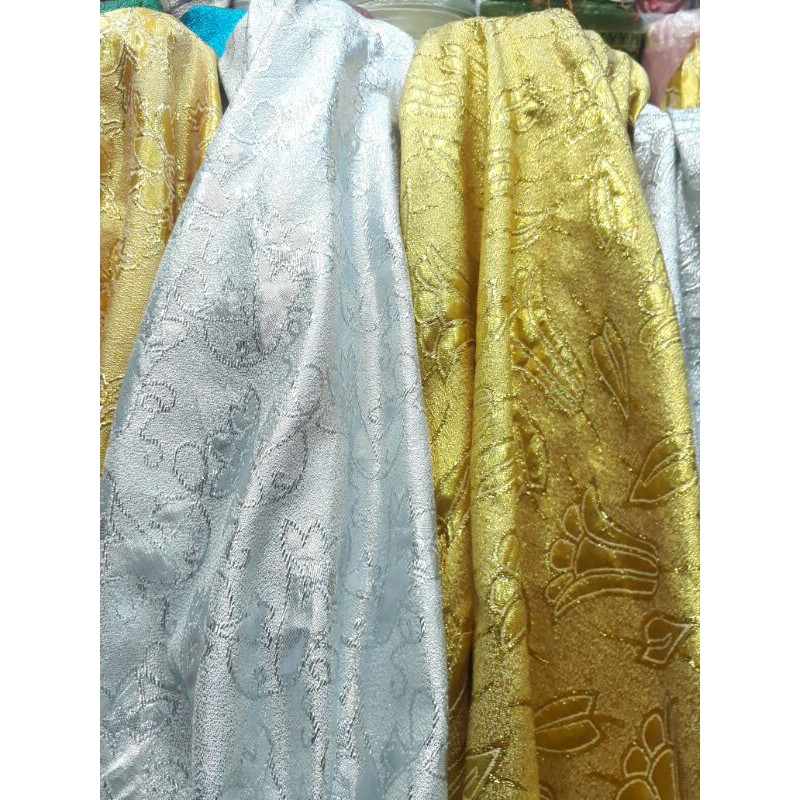 Bahan Lame motif/Kain Lame motif/Bahan Lame/gold/silver