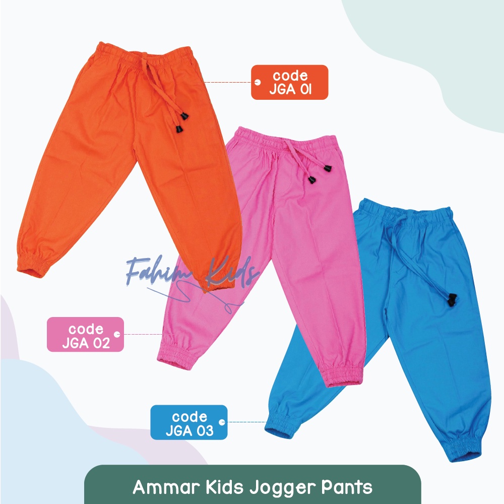 Celana Jogger Pants Panjang Polos Ammar Kids Anak Laki Laki Dan Perempuan Termurah By Fahimkids