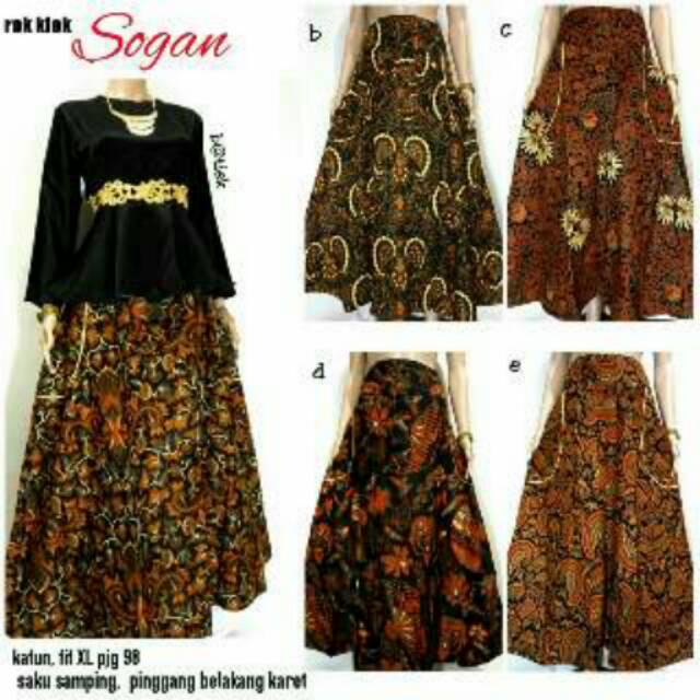 ROK KLOK SOGAN BATIK JARIK PANJANG HIJAB SKIRT ORIBYLALA