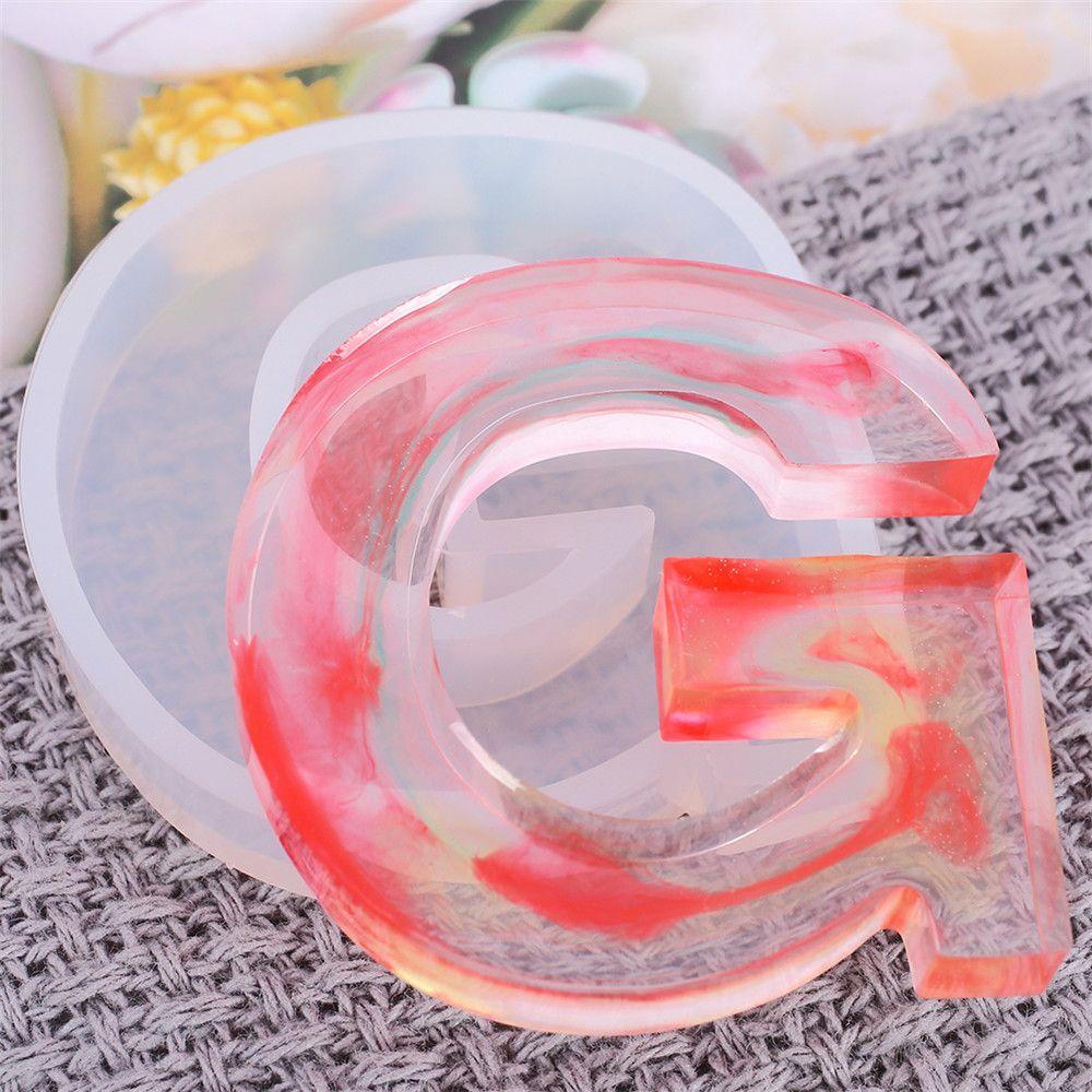 Top A-Z Cetakan Resin Liontin Alfabet Kristal Alat Membuat Perhiasan