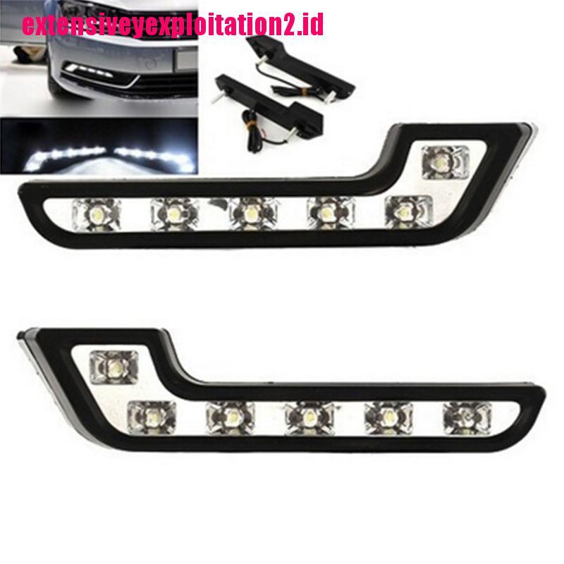 &lt; E2id &amp; &gt; 2Pcs Lampu led 6smd 12v Untuk DRL / Fog Lamp Mobil