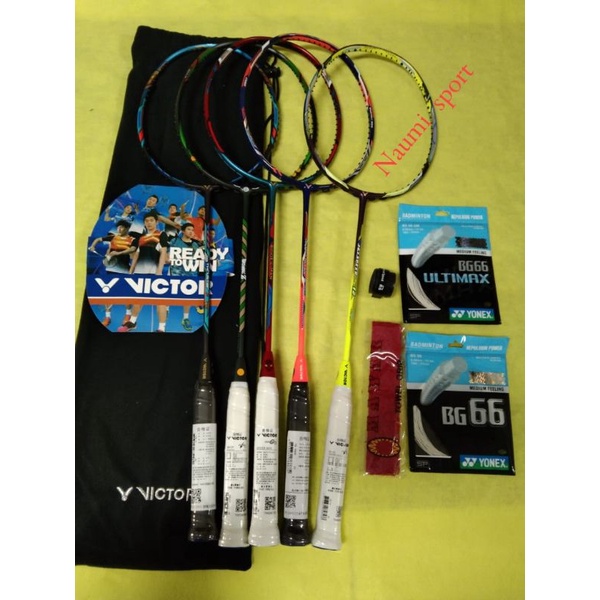 Raket badminton viktor super gred original free bonus toko bisa (COD)