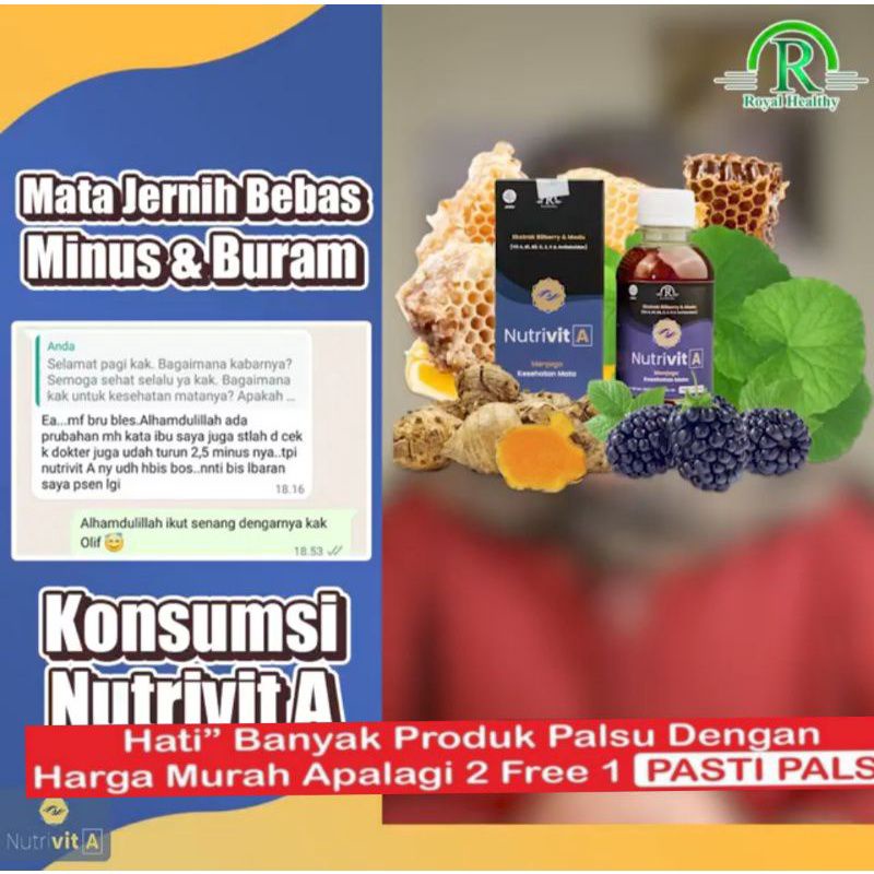 NUTRIVIT A OBAT HERBAL MATA ORIGINAL BPOM MADU MATA MENCEGAH RABUN PLUS MINUS KATARAK GLUKOMA
