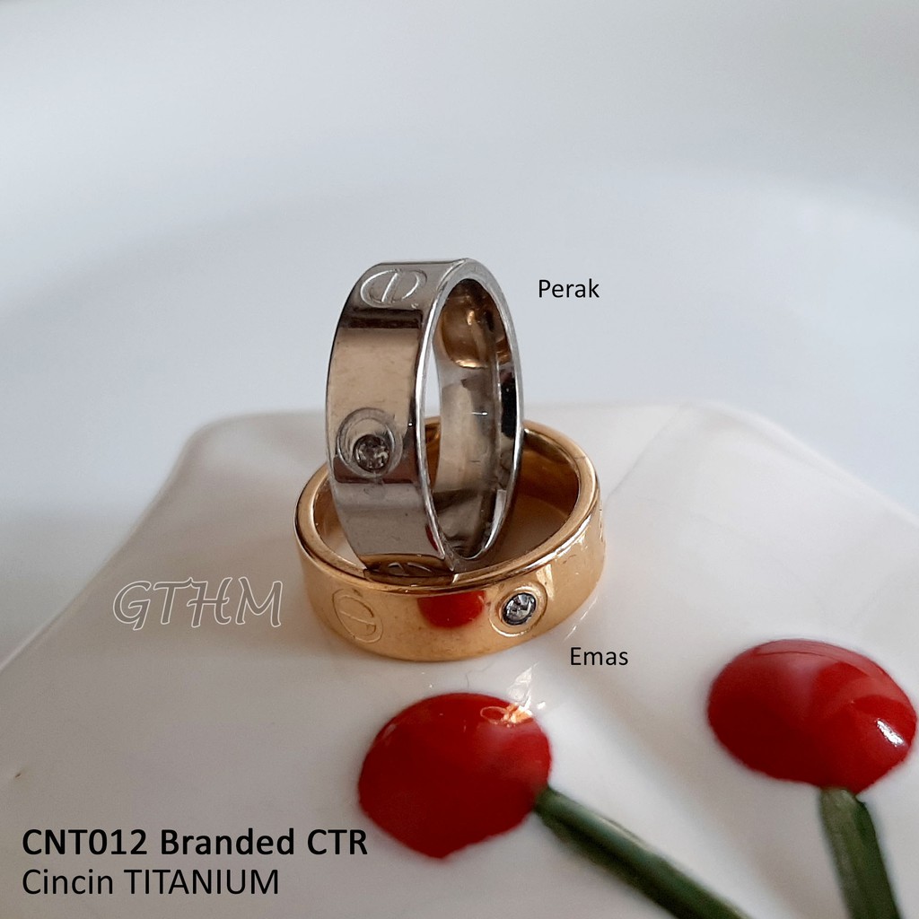 cincin titanium carter bisa untuk pria dan wanita pasangan atau single mewah seperti emas asli