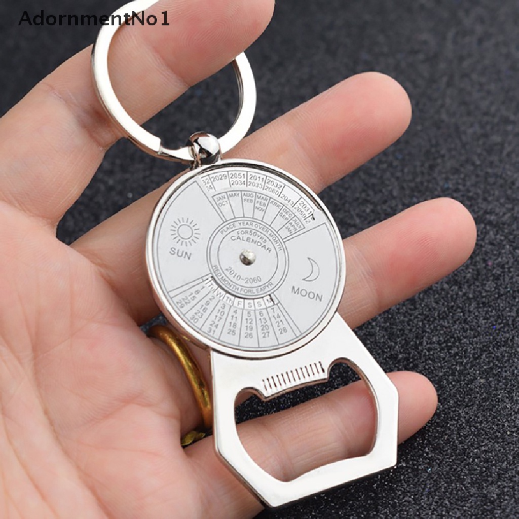 [AdornmentNo1] Silver Color 50 Years Super Perpetual Calendar Key Chains Bottle Opener KeyChain [new]