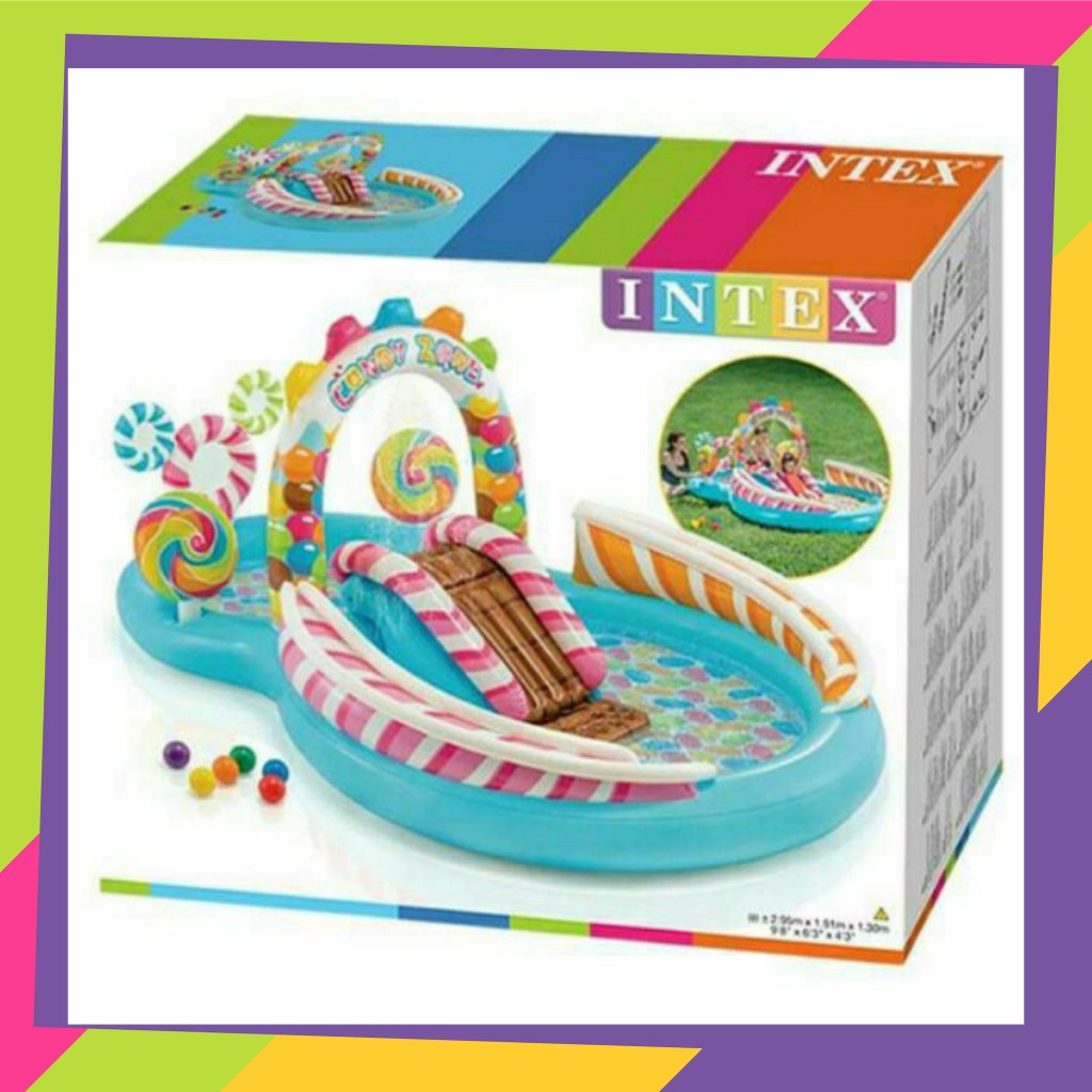 1363 / Kolam renang INTEX anak fantastic candy zone play center seluncur perosotan 57149