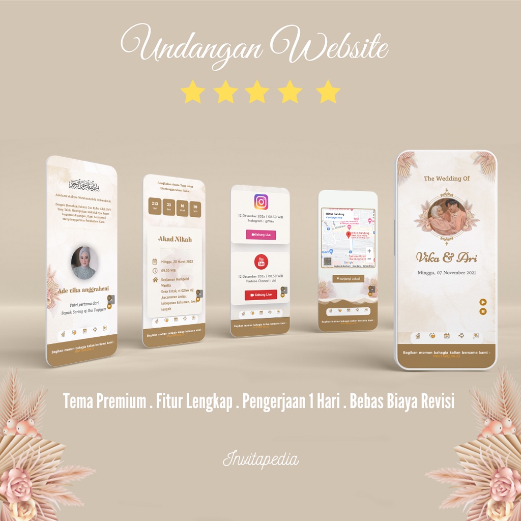 Jual Undangan Digital Website Pernikahan Fitur Lengkap Undangan Digital Web Tema Premium