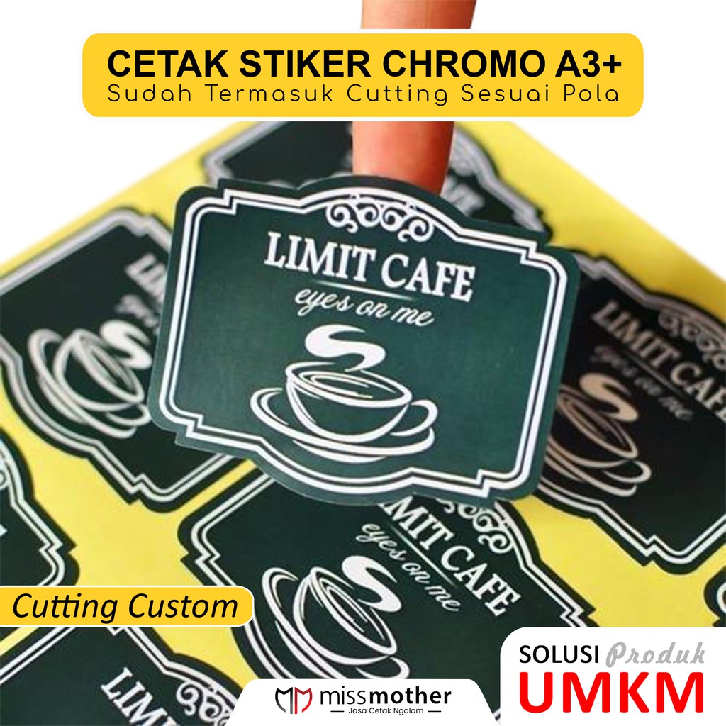 

Cetak Stiker Chromo Cut A3 Murah | Label Kemasan Makanan Minuman Online Shop Murah