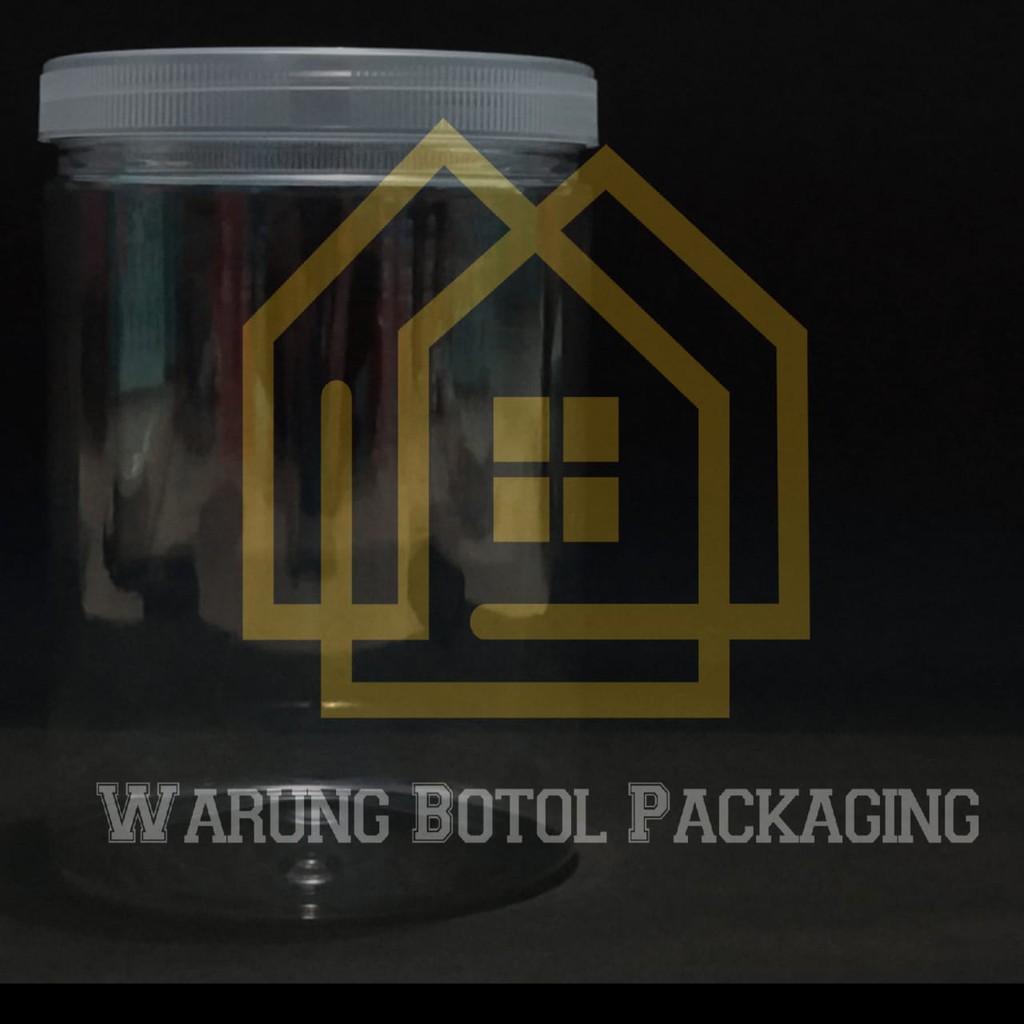 Toples Tabung 1.000 ml - Natural botol plastik 1.000 ml kemasan murah
