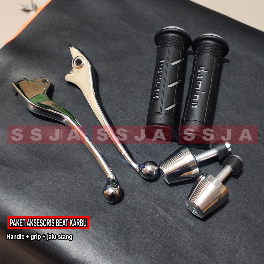 AKSESORIS VARIASI HONDA BEAT KARBU-1 SET HANDLE REM JALU STANG DAN GRIP DOMINO