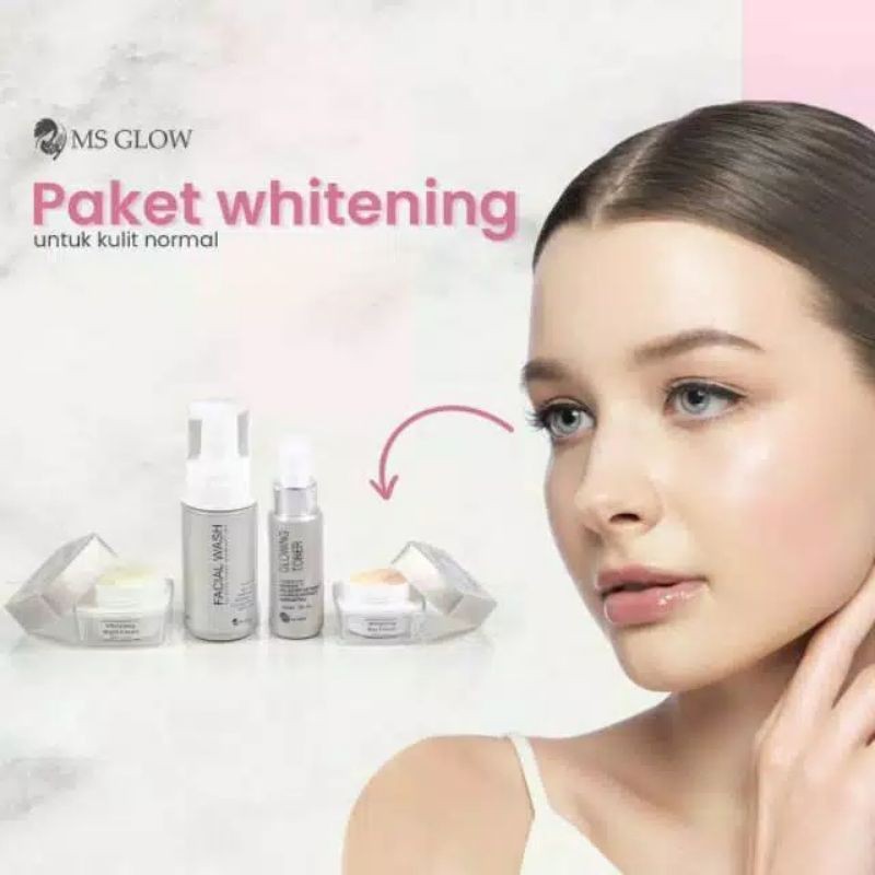 Ms Glow Paket Whitening - Perawatan Wanita Mencerahkan Kulit Kusam Melembabkan Kulit Kering Aman