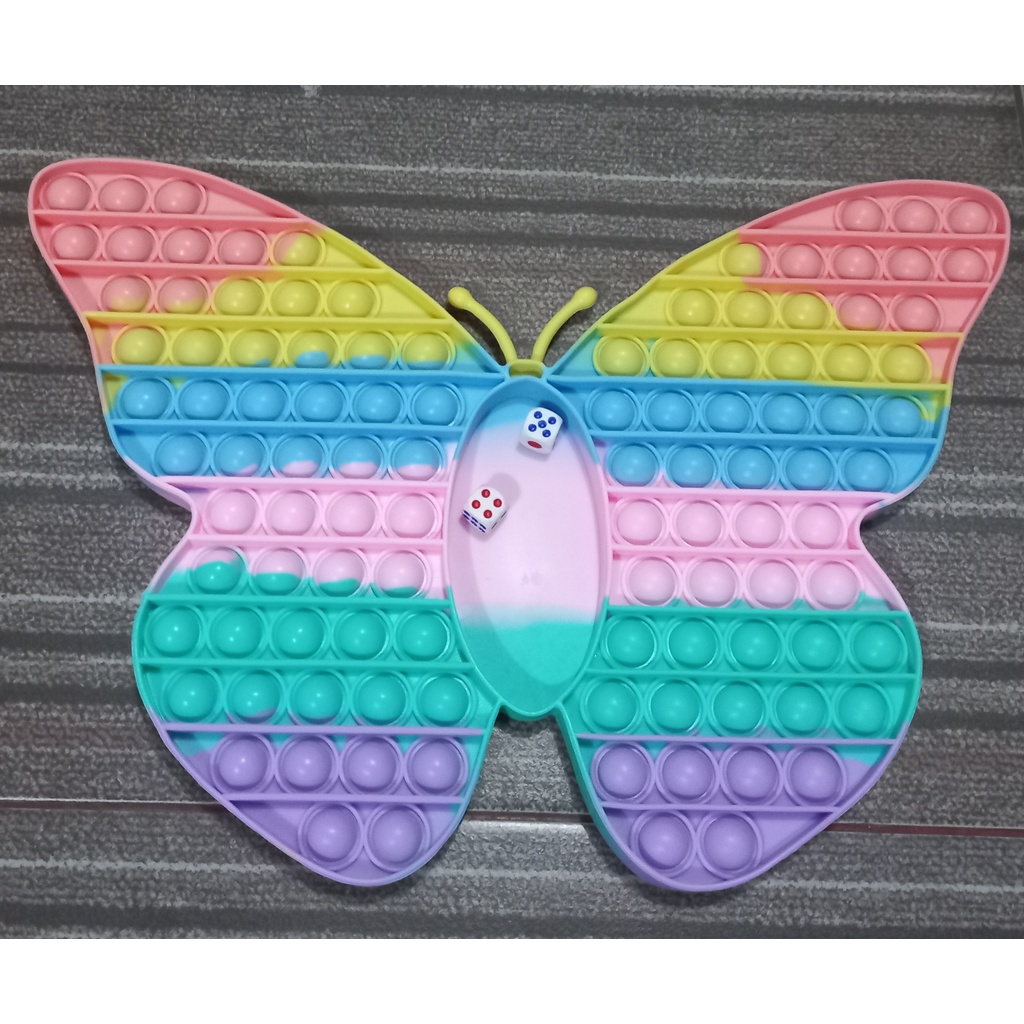 POP IT JUMBO KUPU-KUPU RAINBOW FREE DADU FIDGET TOYS