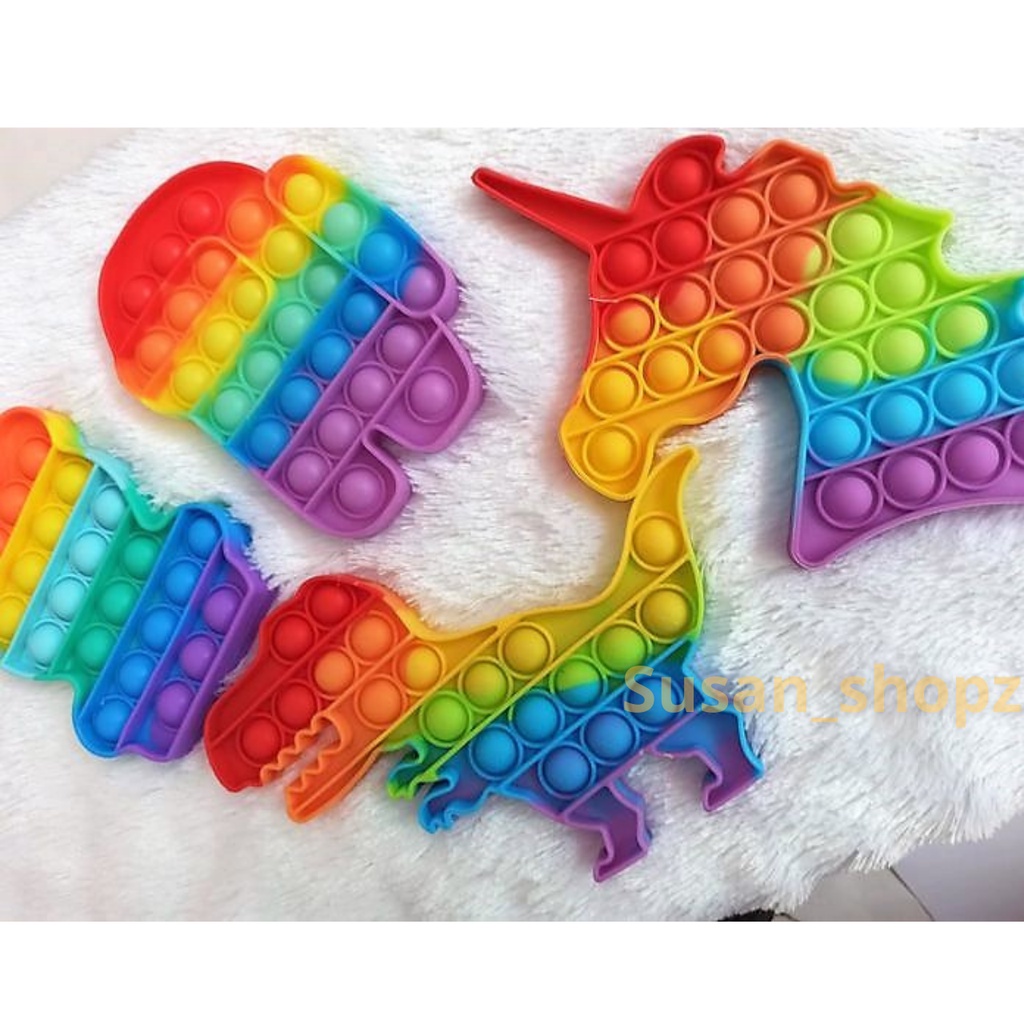Pelangi Pop It Fidget Push Penghilang Stress dan Mepertajam  Sensorik Anak-162gr-1