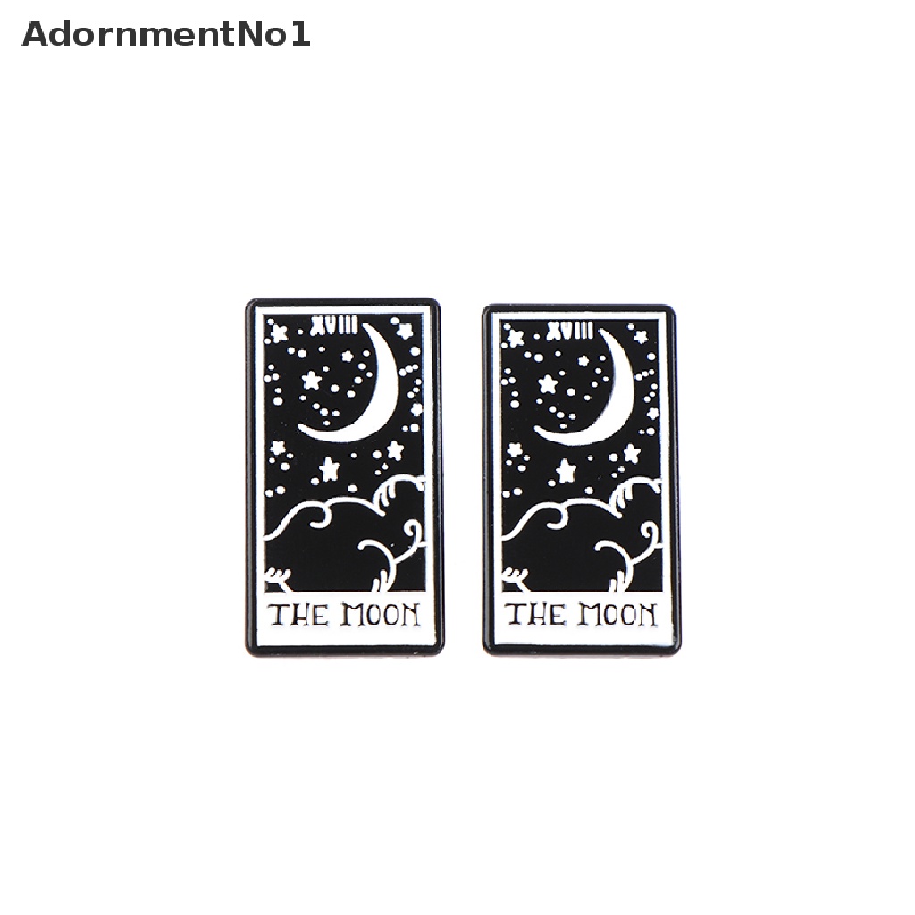 (AdornmentNo1) Bros Pin Enamel Desain Matahari / Bulan / Bintang / Tengkorak Gaya Gotik