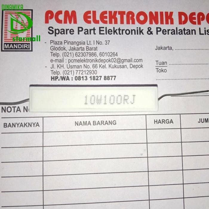 R 10W 100R 10W100Rj 100 Ohm 10 Watt 100 R Ohm Resistor Kapur 10Watt Pcmelebik54 Buru Order