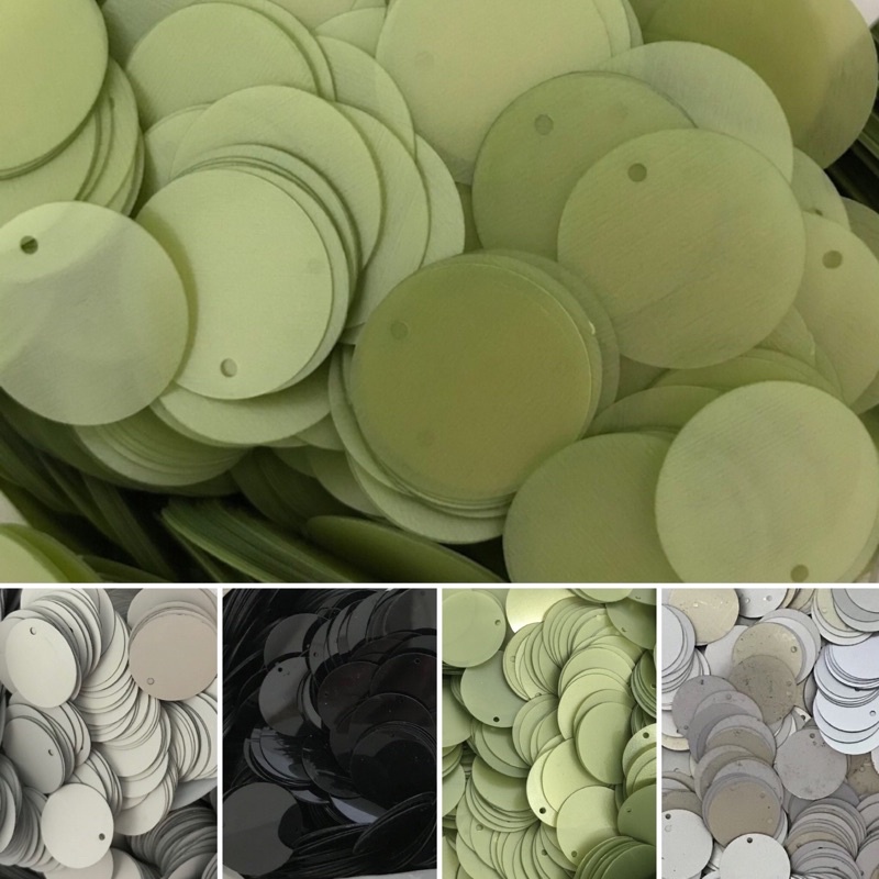 Payet Dolar Mote Ramboci Piring 20mm Jahit Sequin Craft Diy