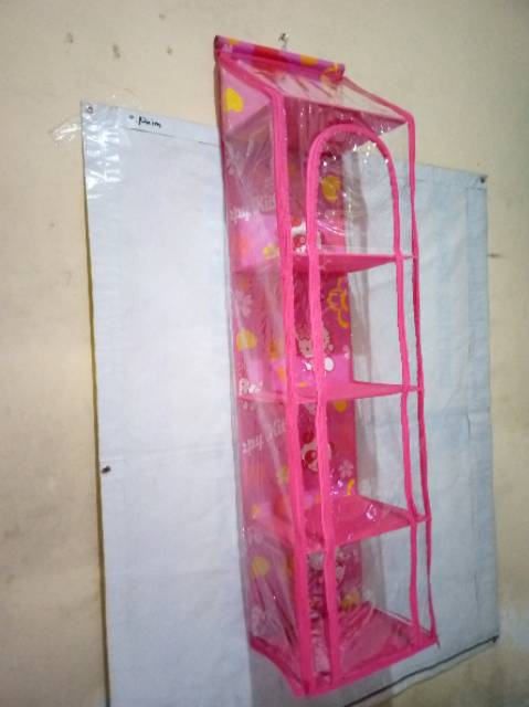 Rak helm gantung warna pink model terbaru resleting samping dan depan