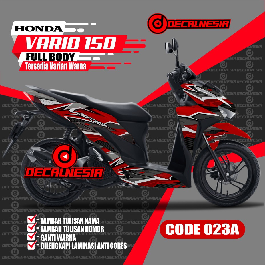Decal Stiker Full Body Motor Vario New 150 125 Aksesoris Modifikasi Variasi Shopee Indonesia