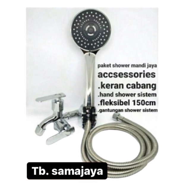 Hand shower mandi Set KUALITAS BAGUS + Komplit kran Cabang.