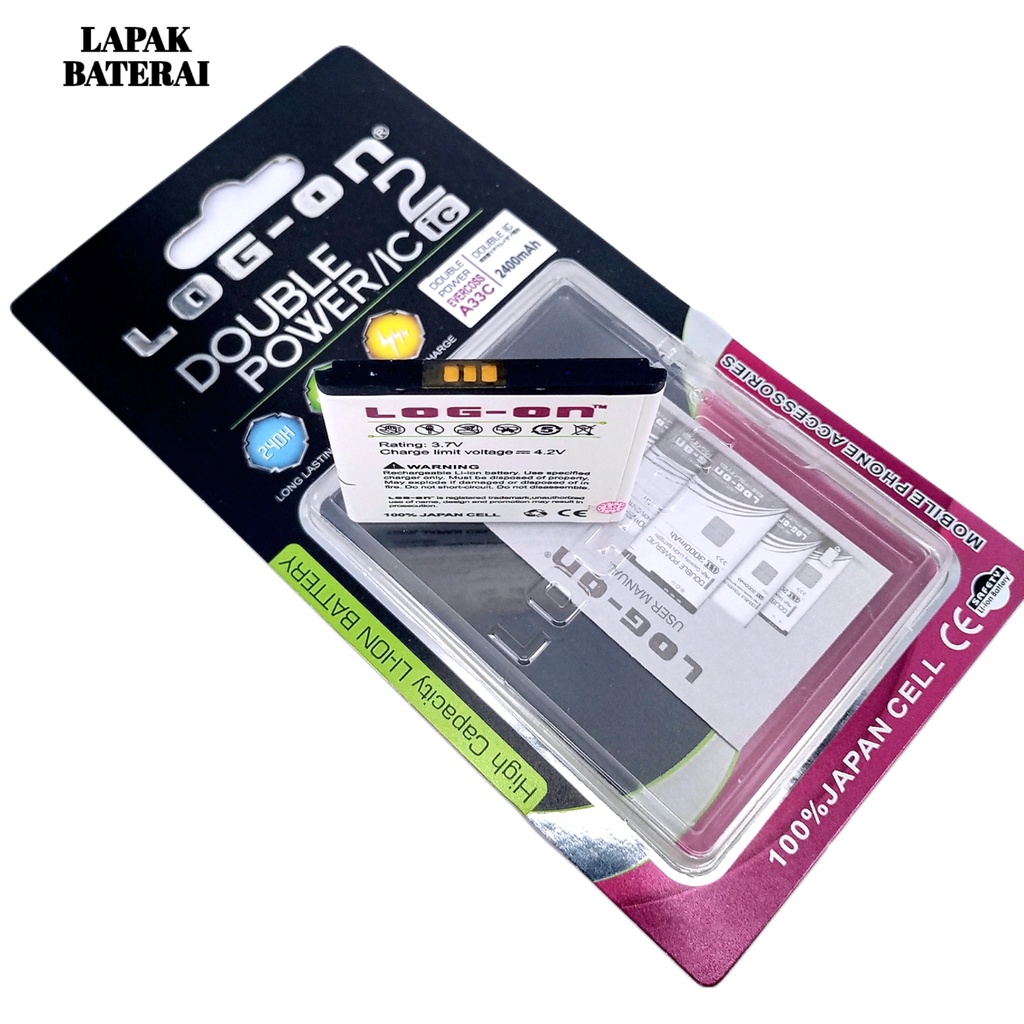 (promo) LOG - ON Baterai everCOSS A33C - cross a33c battery ORIGINAL