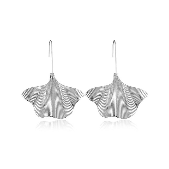 LRC Anting Gantung Elegant Color Leaf Shape Design Pure Color