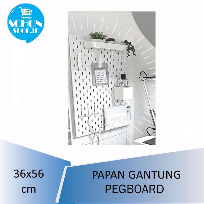 

Papan Berlubang Kayu Pegboard SKDIS 36x56 cm Putih / Coklat - Putih