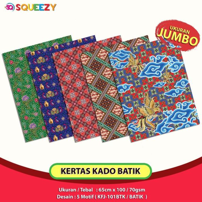 

Kertas Kado SQUEEZY Jumbo 65 X 100cm 70gsm / Bungkus Kado Motif Campur