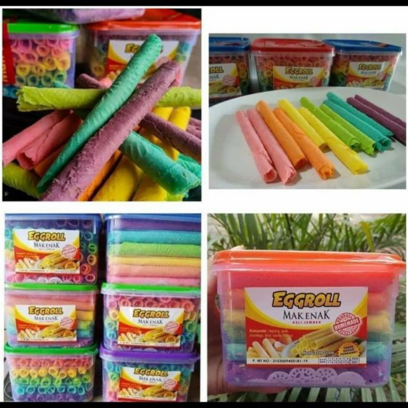 MAK ENAK SEMPRIT SUSU EGG ROLL RAINBOW KUE SAGU LIDAH KUCING