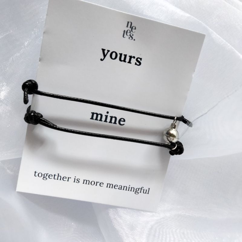 [2pcs] Gelang Hitam Couple Magnet Pasangan Sahabat