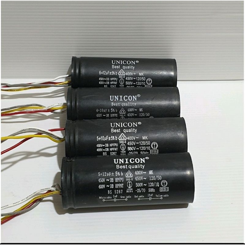 Kapasitor Mesin Cuci 2 Tabung ( untuk merk Sanyo, Aqua, Sanken, Sharp, Polytron, Panasonic )