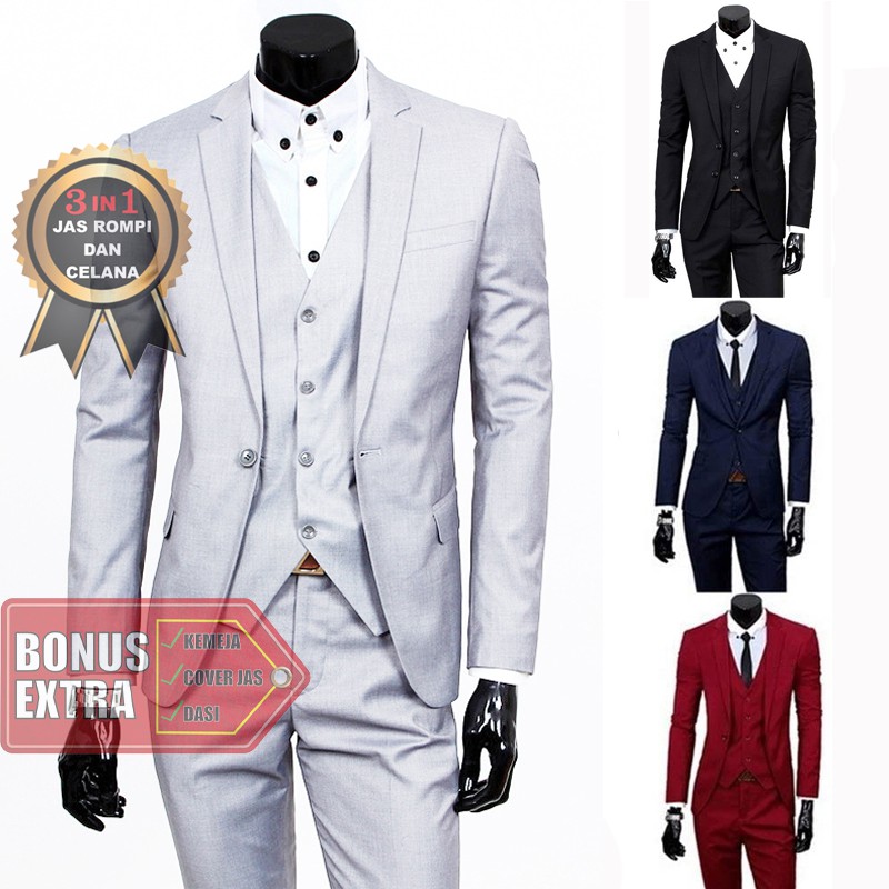 Setelan Jas Pria Lengkap Halus Jas Wedding Jas Formal Jas Premium Murah