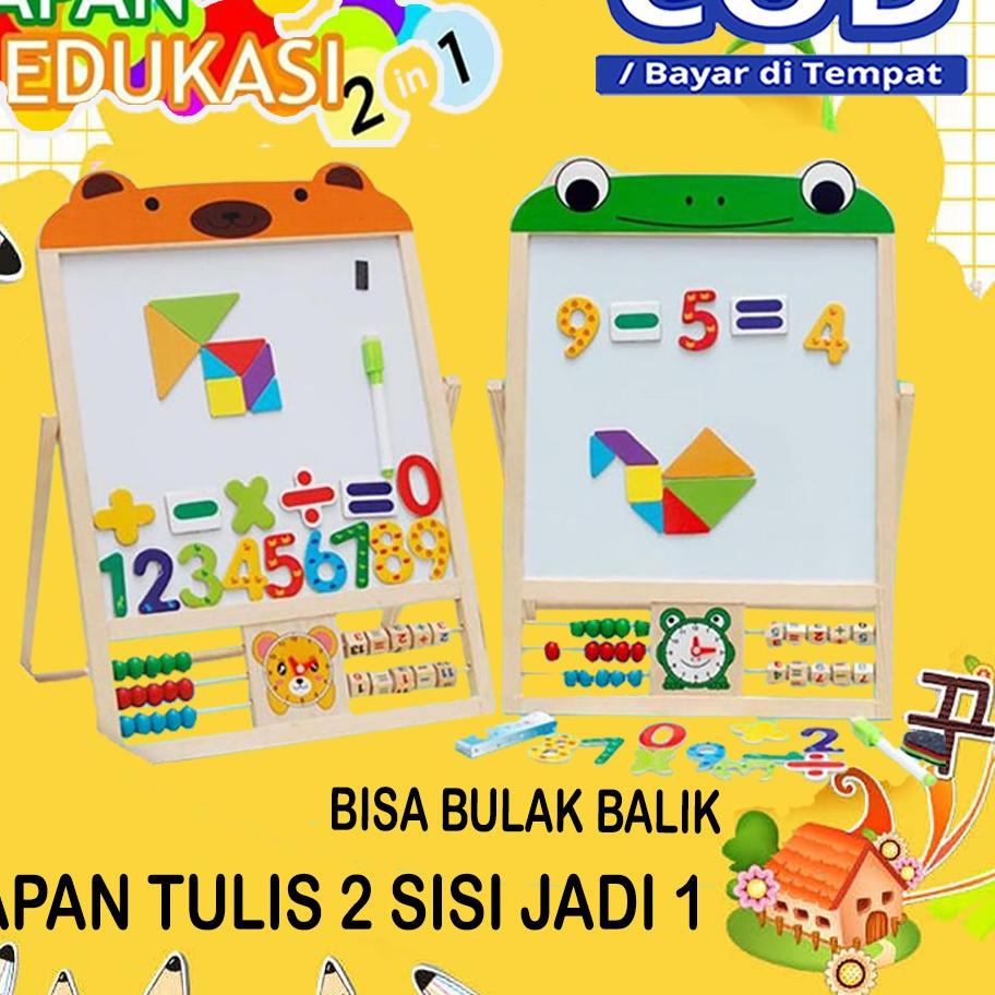 

➯yj Best Produk✧ LEARNING EASEL 3 in 1 MAGNET - PAPAN TULIS ANAK MAGNETIC DUA SISI WHITEBOARD BLACKBOARD HITAM PUTIH 36 ✦