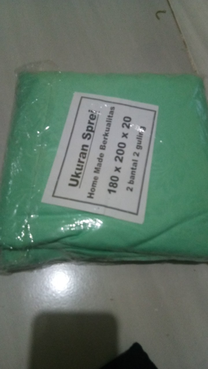 Sprei Homemade Embos Polos Green Tosca Murah Katun Halus Adem Tidak Luntur Ukuran 120 160 180