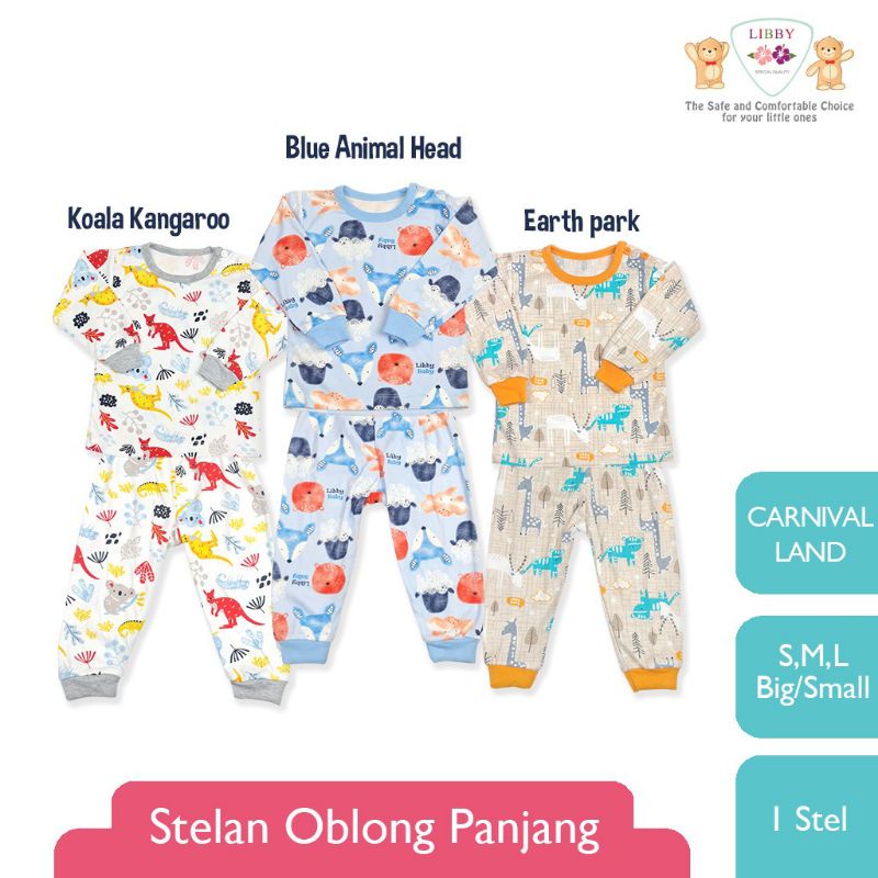 Libby Setelan Baju Kancing Bahu Panjang Oblong dan Celana Panjang (M dan L) - Setelan Libby