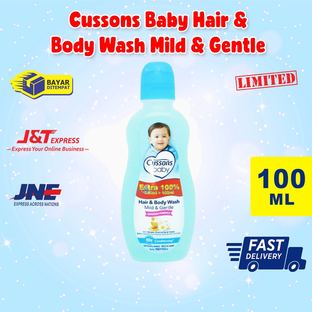 Cussons Baby Hair &amp; Body Wash Mild &amp; Gentle 100ML - Sabun dan Shampoo Bayi