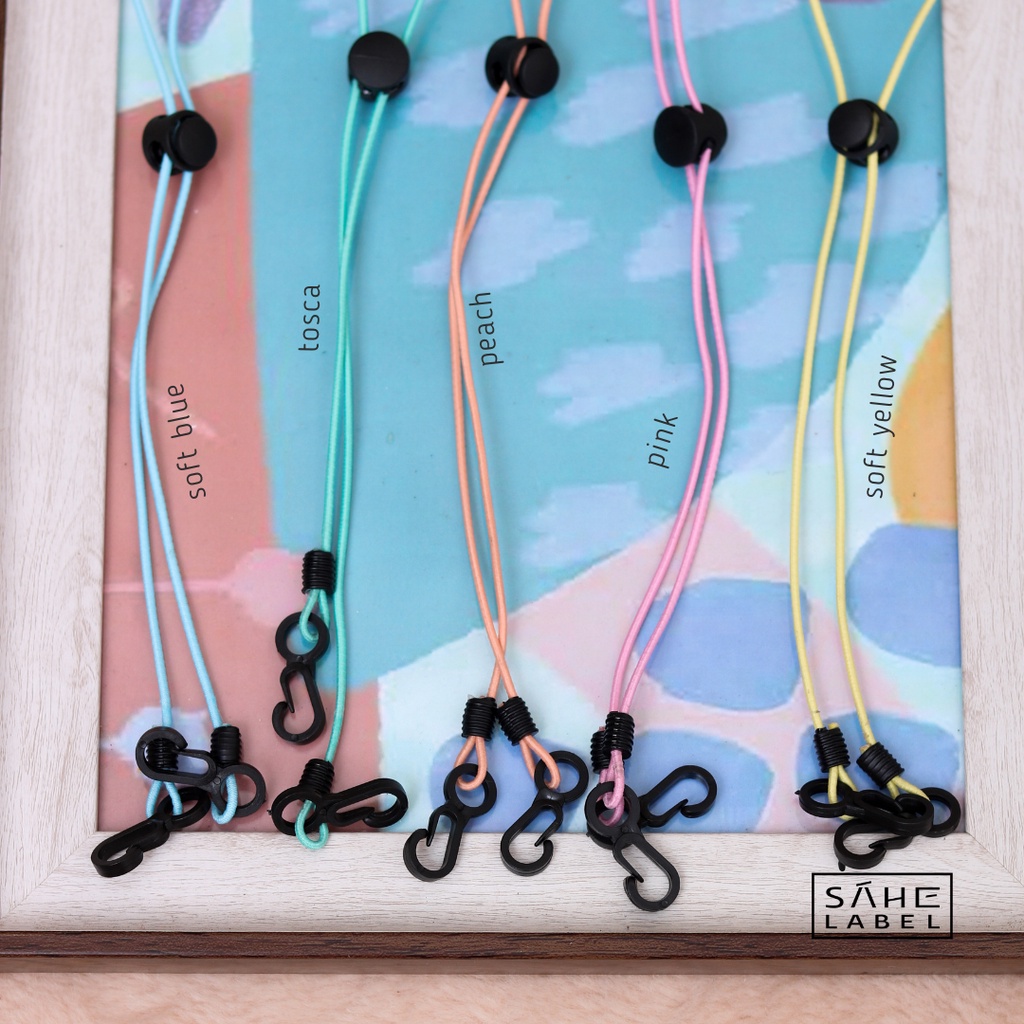 Strap Masker Serut 2in1 Konektor Hijab Strap Polos Premium