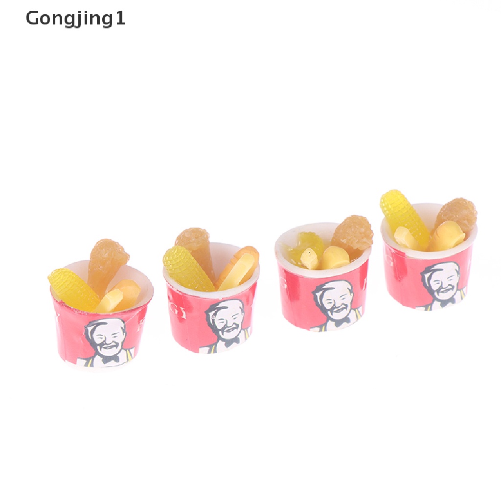 Gongjing1 4Pcs / Set Mainan Miniatur Snack Jagung Skala 1: 12 Untuk Aksesoris Rumah Boneka