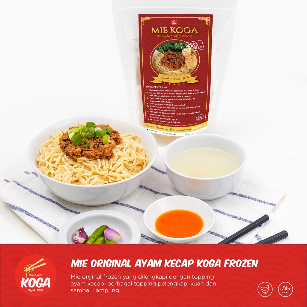 

Mie Ayam Kecap Original Koga Lampung Homemade Halal Enak Siap Masak