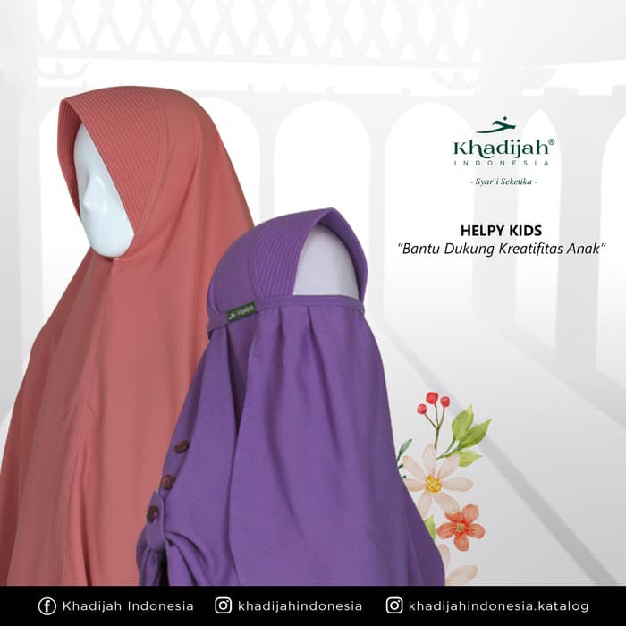 Helpy Kids Jilbab Syar'i Anak Khadijah Indonesia Hijab Khimar Size M