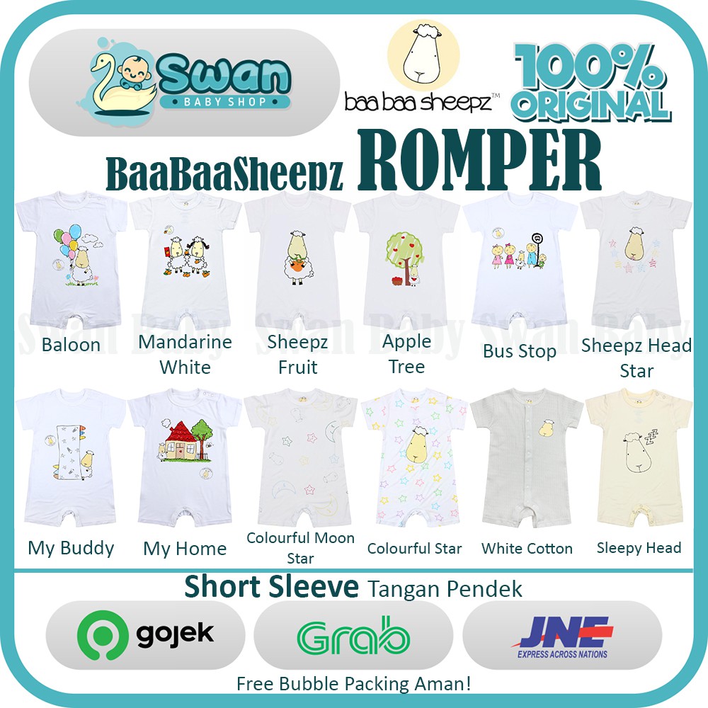 Baabaasheepz Romper / Baa Baa Romper Short Sleeve - Pendek Part 8