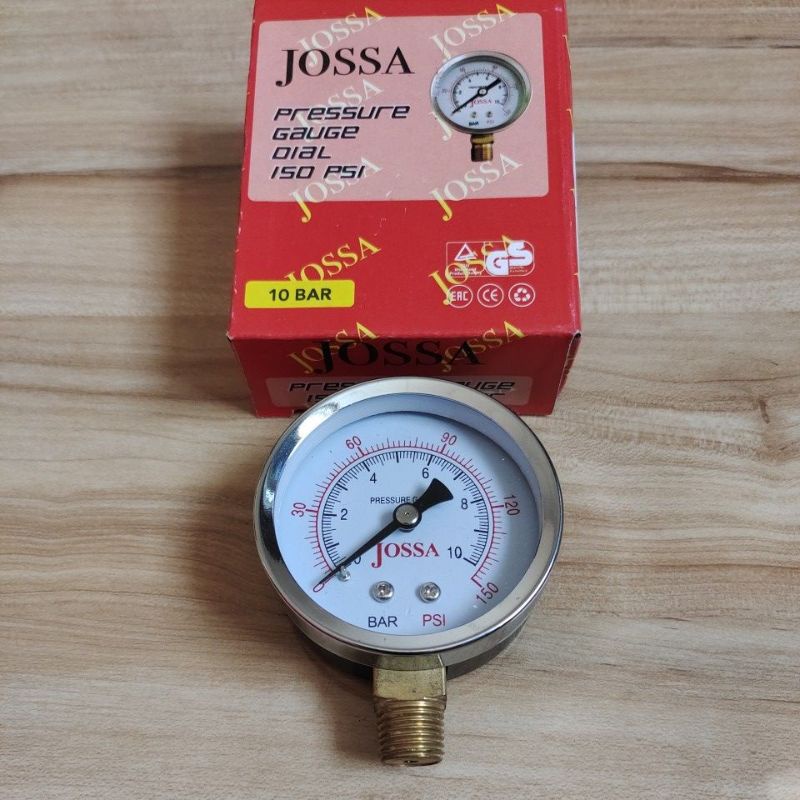 Jossa pressure gauge 10bar / JOSSA manometer 10kg  / Jossa meteran compresor 10bar