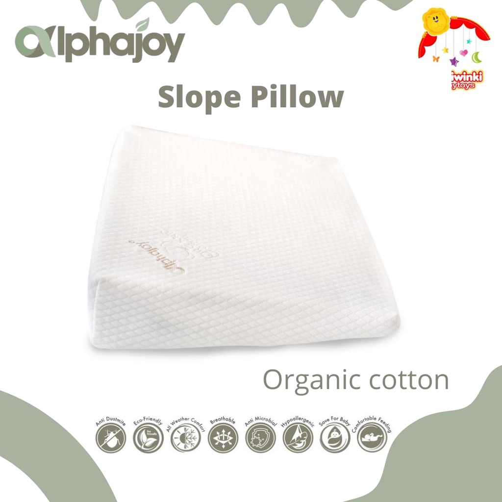 Alphajoy – SLOPE Organic Cotton Baby Wedge Pillow 100% Natural Latex