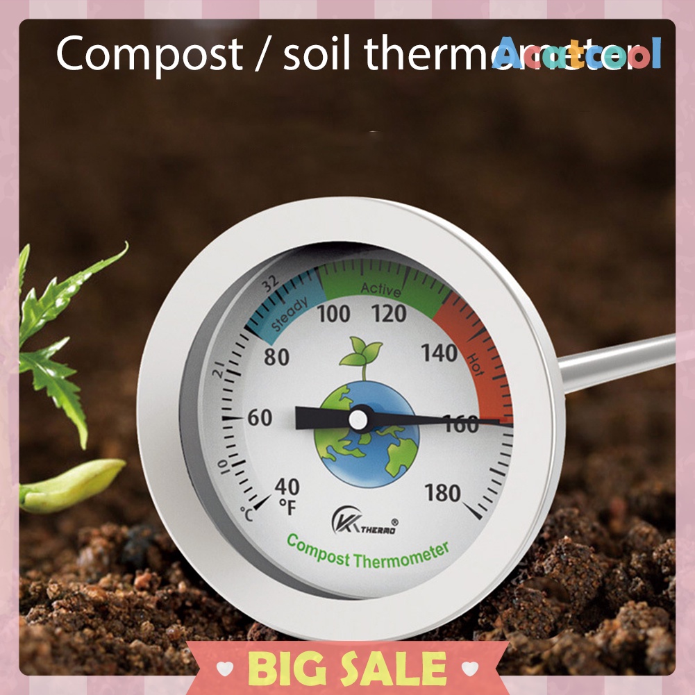 50cm Compost Soil Thermometer Measuring Probe Temperature Tester Meter