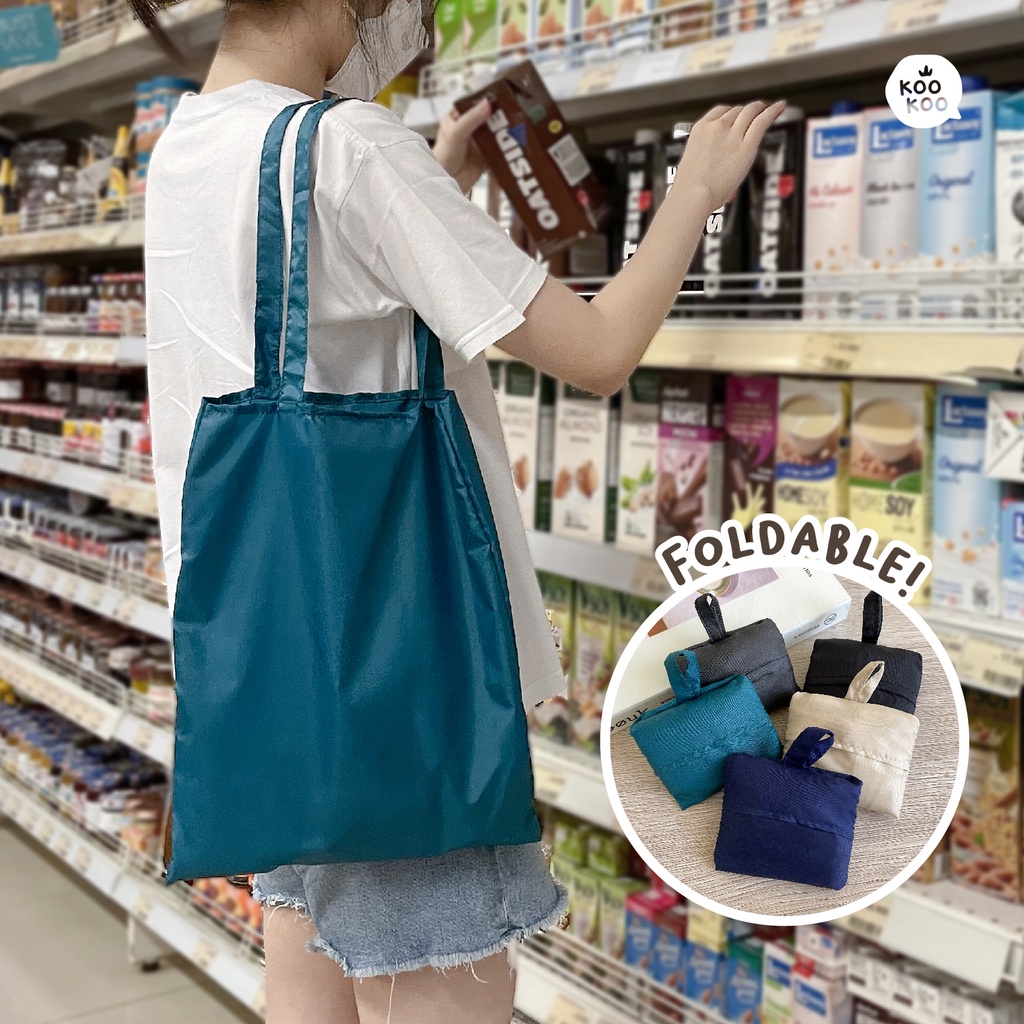 IAMKOOKOO Waterproof Foldable Shopping Bag / Tas Belanja Lipat Tahan Air