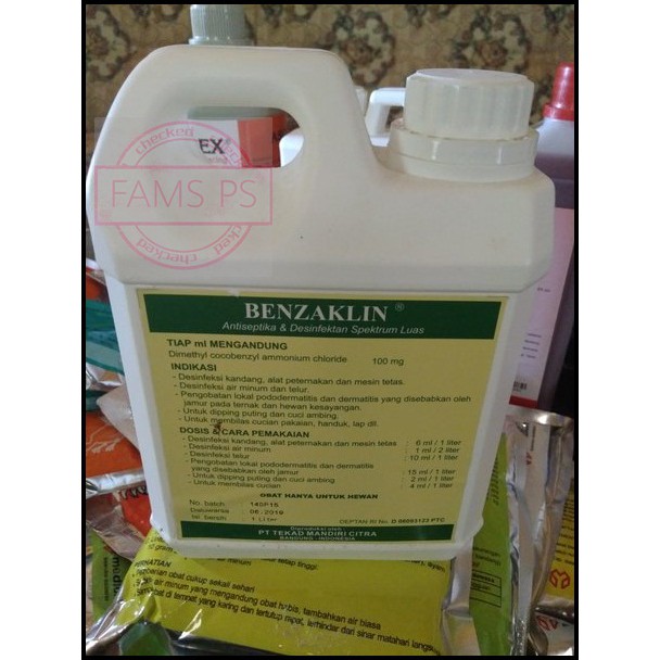 BENZAKLIN 1 LITER ( DISENFEKTAN  DAN ANTISEPTIKA untuk pmk