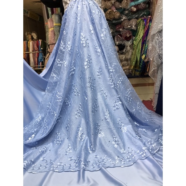 NEW!!! Kain bahan tille akar mutiara kemukus / bahan kebaya brokat Tulle.