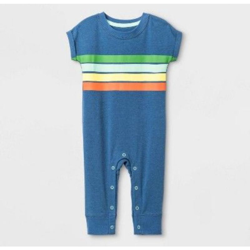 jumpsuit bayi unisex cat&jack-Biru